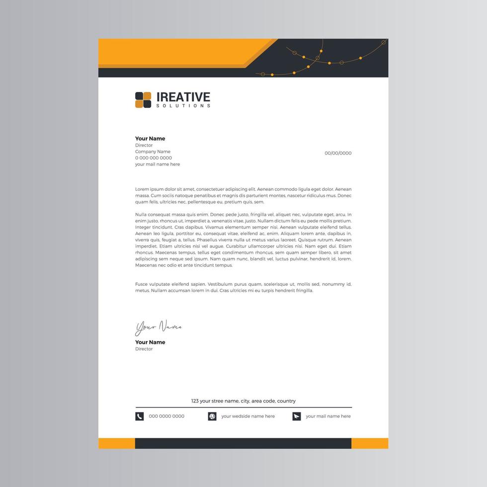 Clean and Modern Letterhead Template. Pro Vector