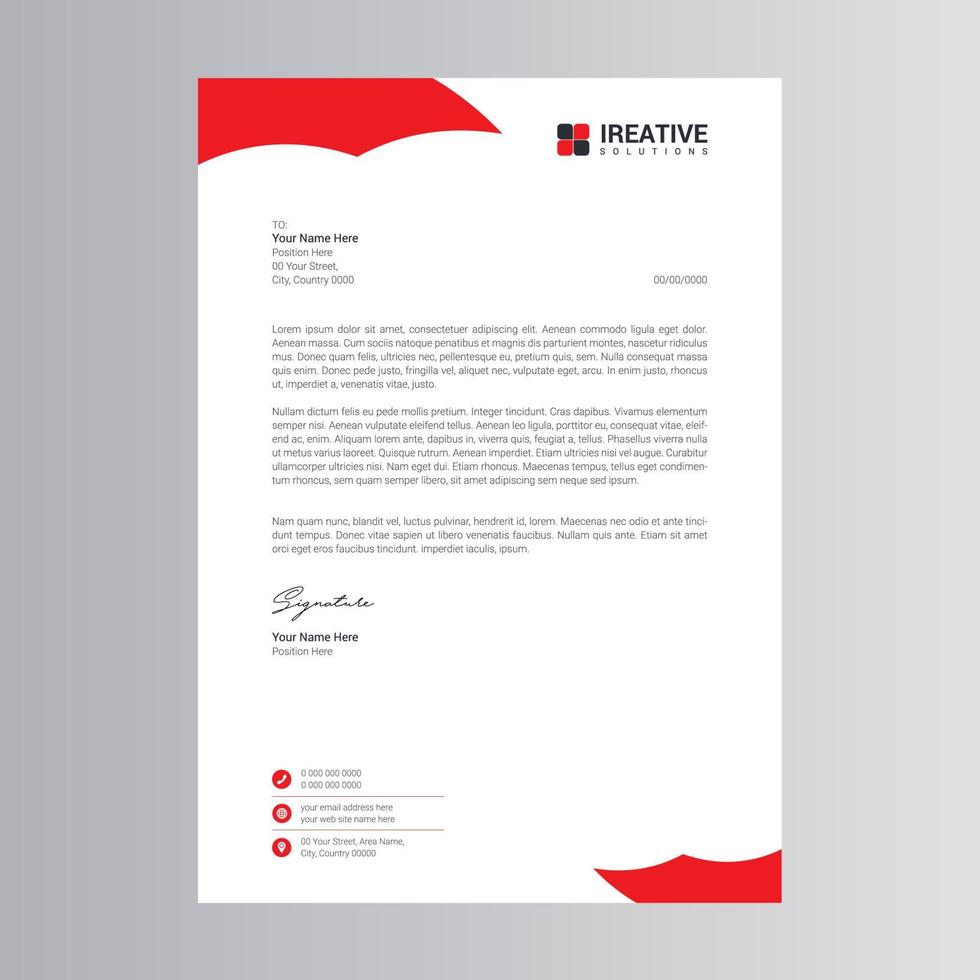 Clean and Modern Letterhead Template. Pro Vector