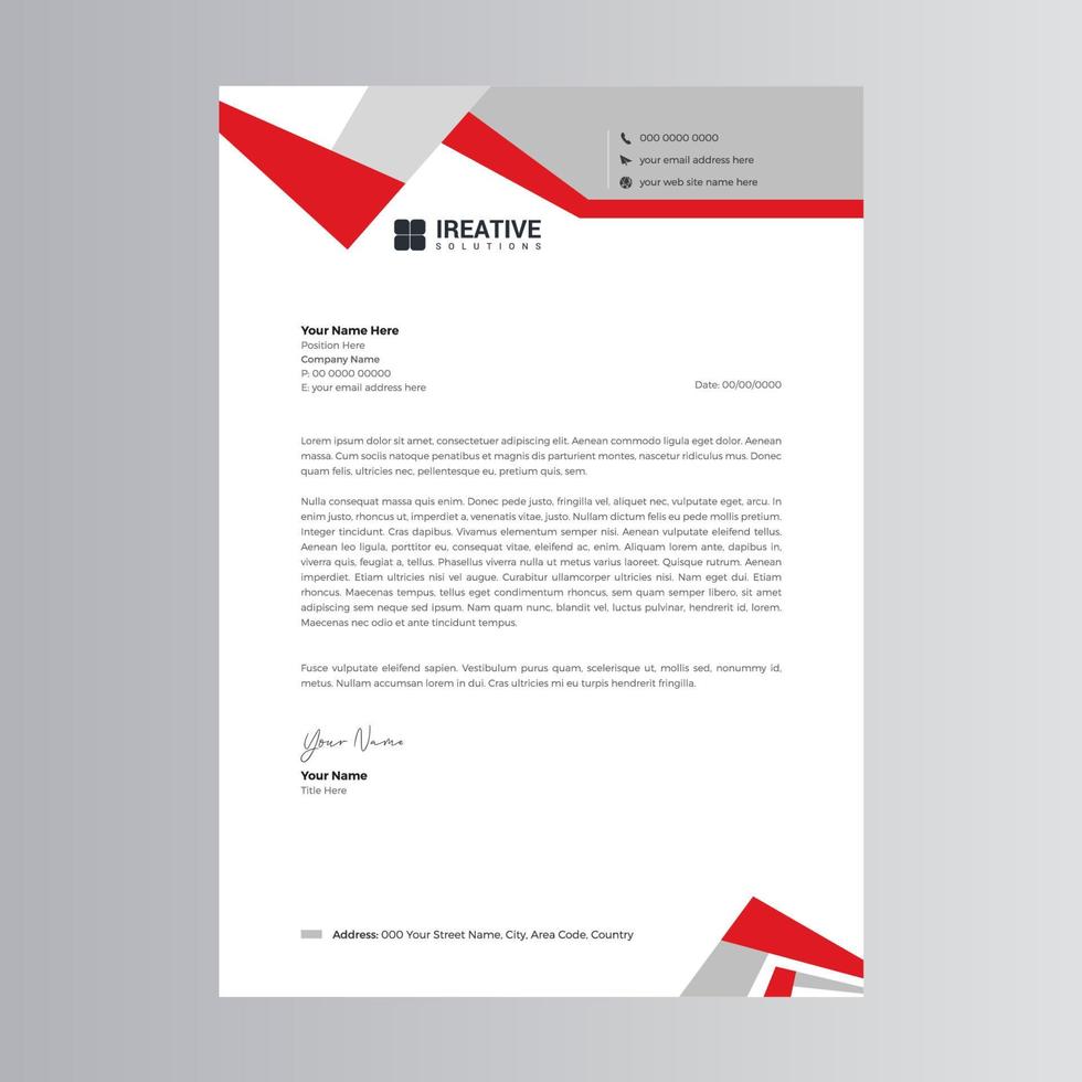 Clean and Modern Letterhead Template. Pro Vector