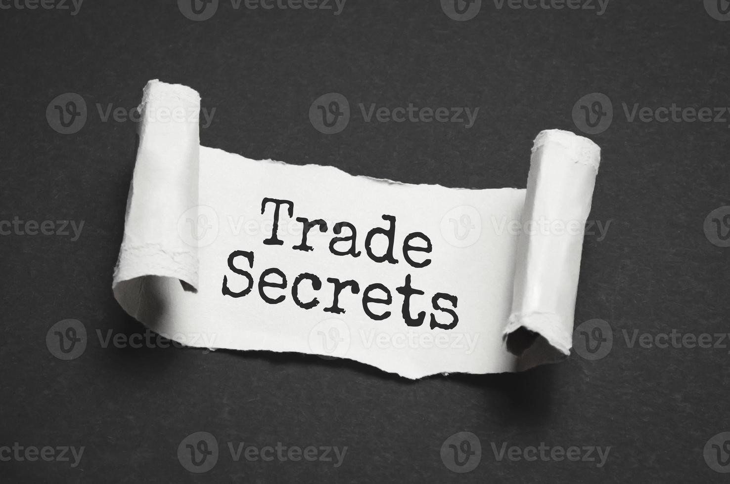 Inscription revealed on old paper - TRADE SECRETS photo