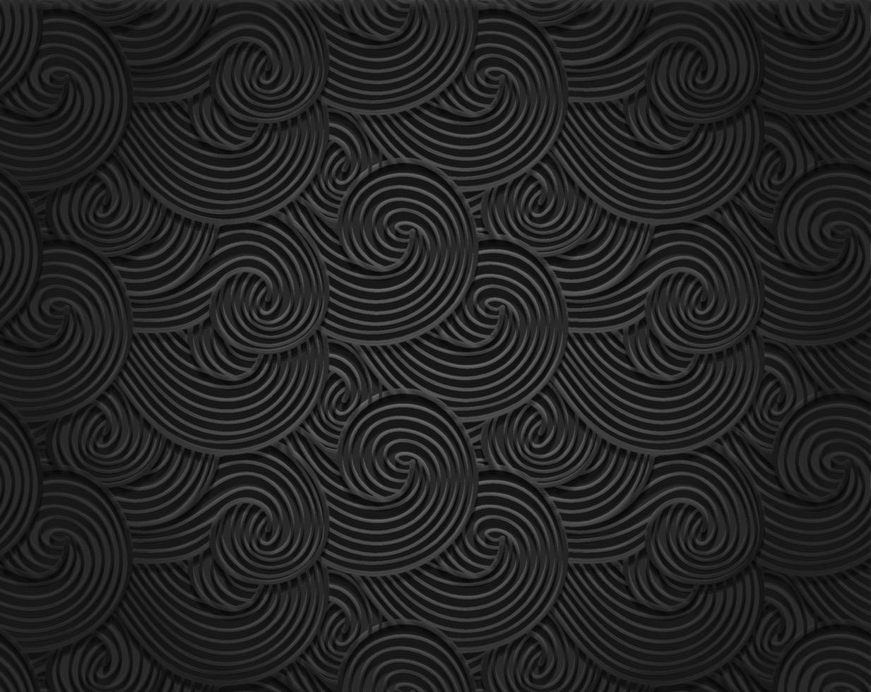 Textura de viento abstracto 3d, mar, fondo de olas oceánicas. nubes densas, humo oscuro y patrón gris vapor. ilustración vectorial vector