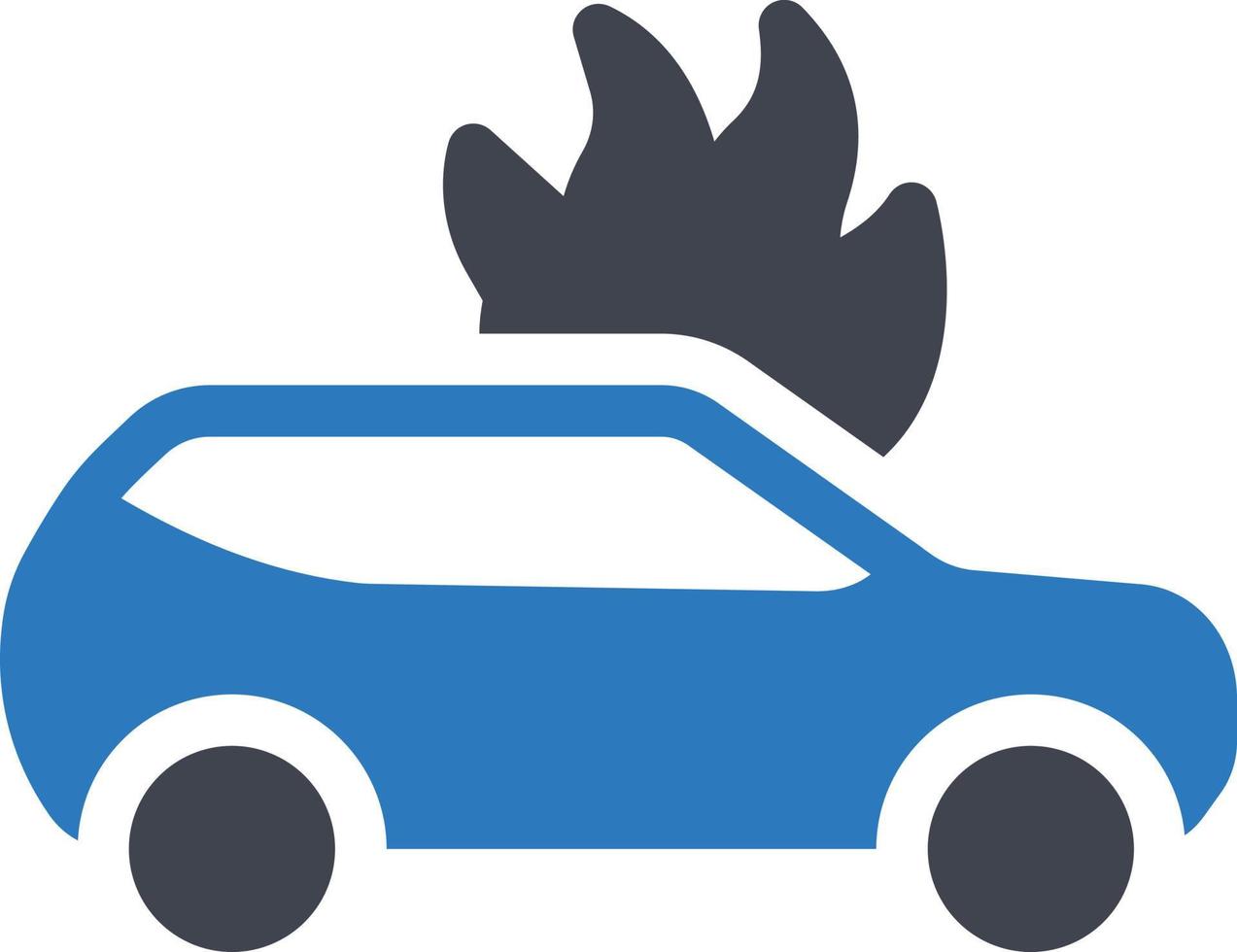ilustración de vector de fuego de coche en un fondo. símbolos de calidad premium. iconos vectoriales para concepto y diseño gráfico.