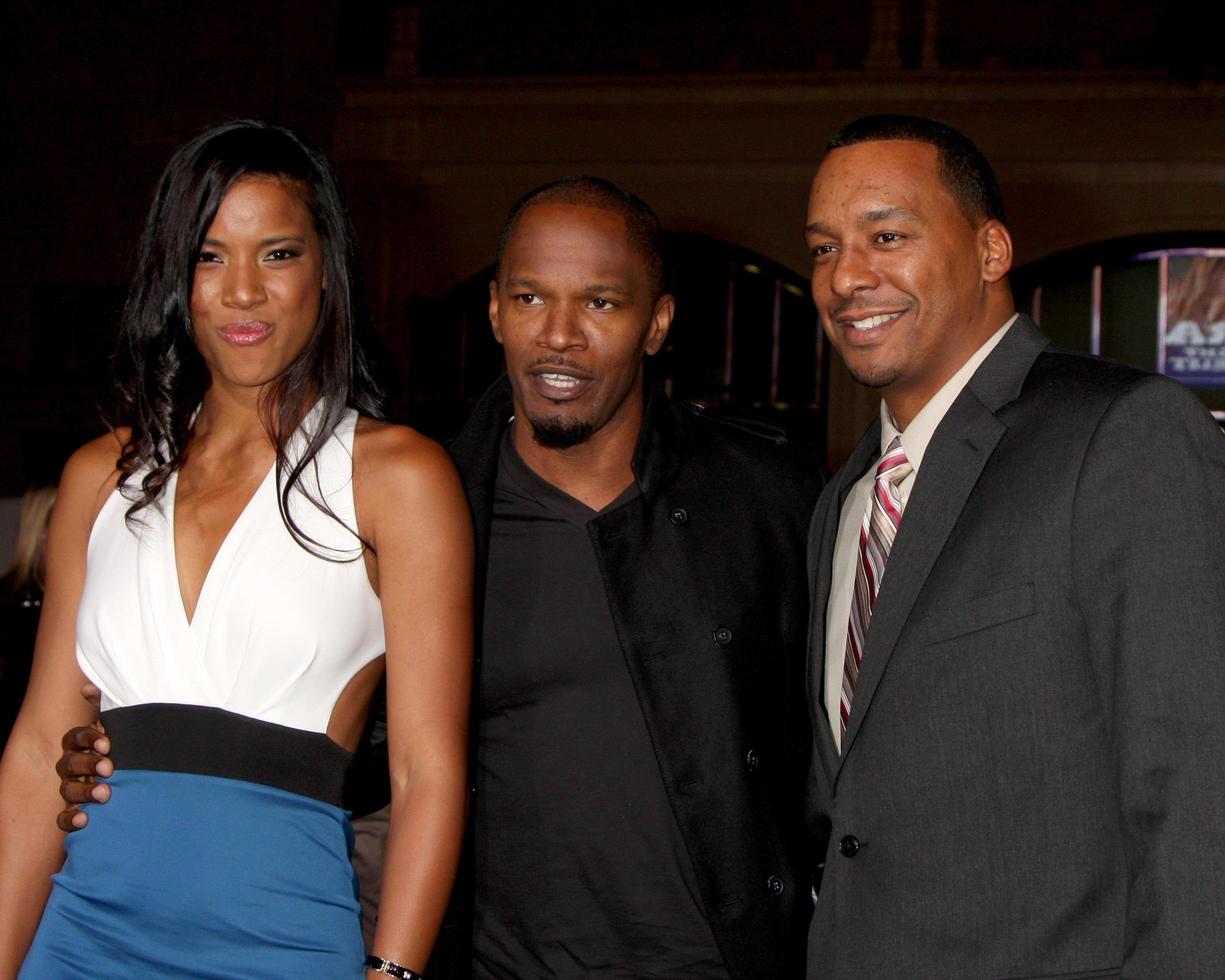 LOS ANGELES, OCT 28 - Birtt Loren, Jamie Foxx, Deon Taylor arrives at the Due Date Premiere at Graumans Chinese Theater on October 28, 2010 in Los Angeles, CA photo