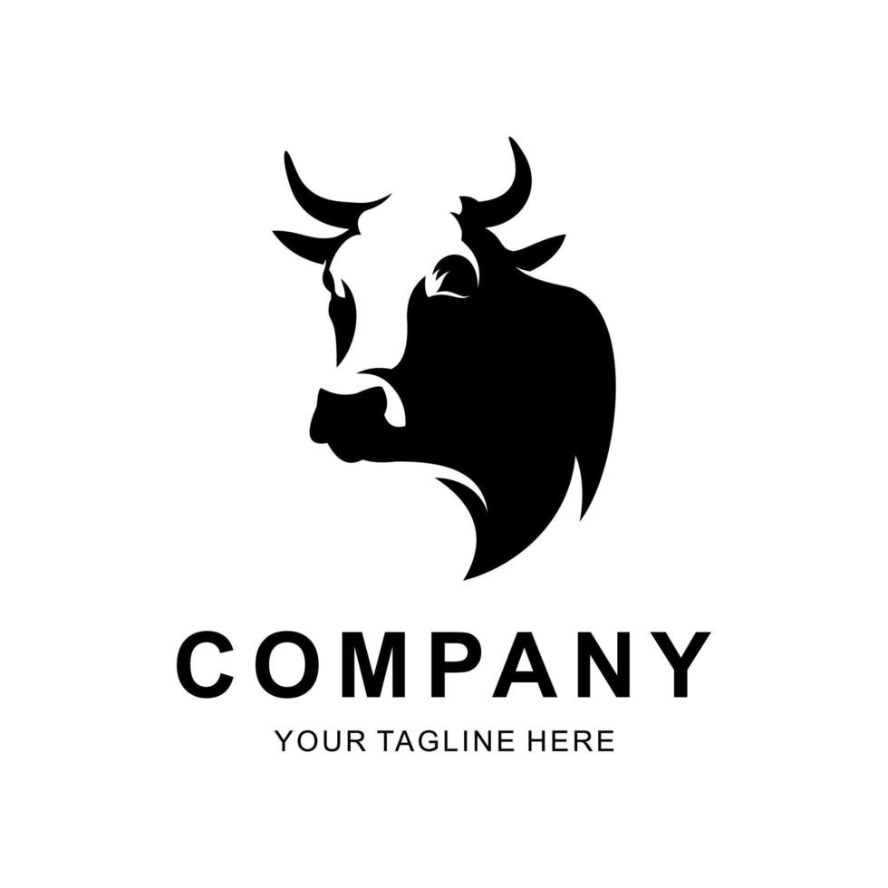 logotipo de cabeza de vaca vector