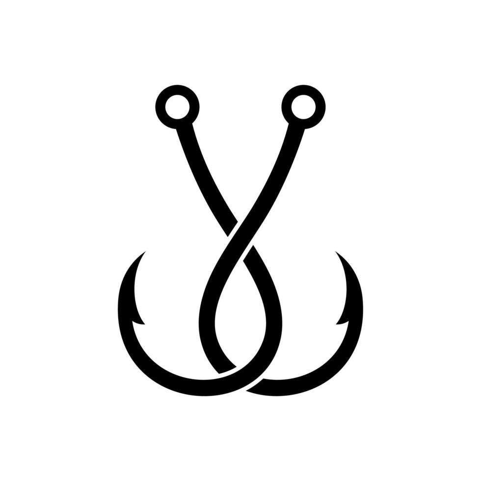 fishing hook logo vector
