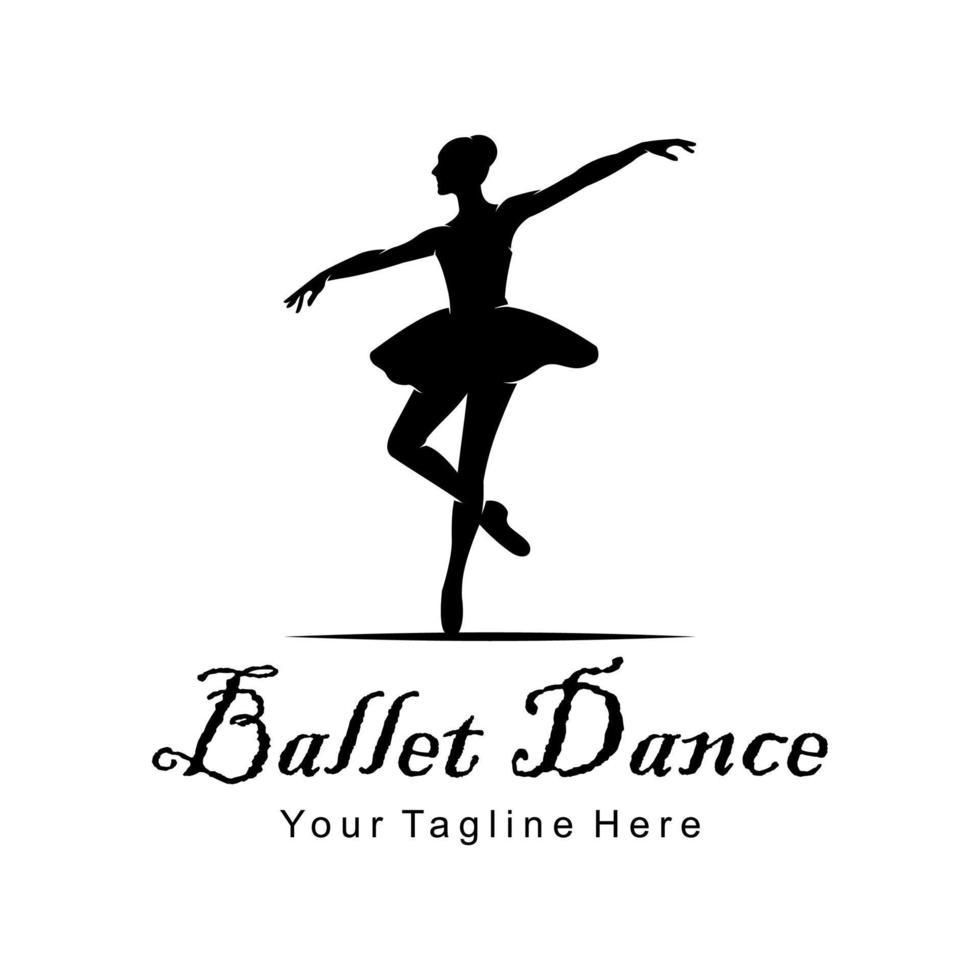 logotipo de baile de ballet vector
