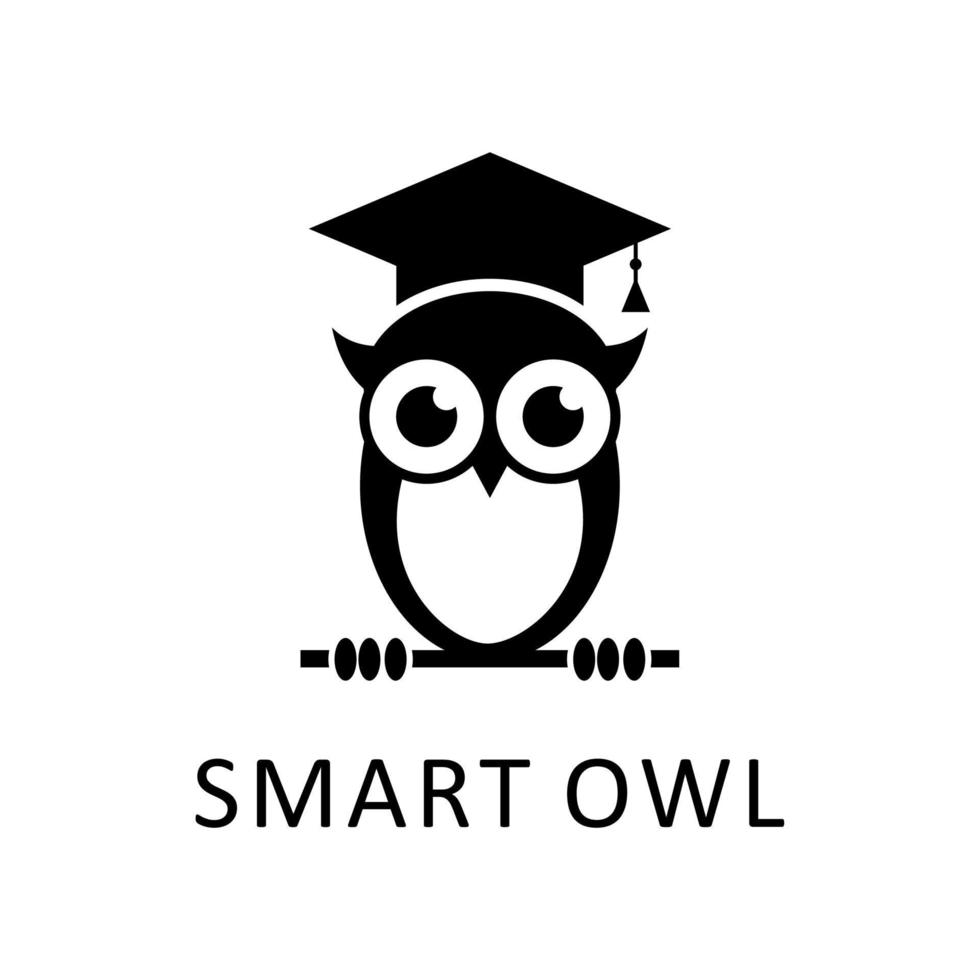 smart owl logo vector