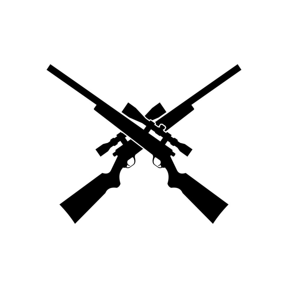 logotipo de silueta de rifles cruzados vector