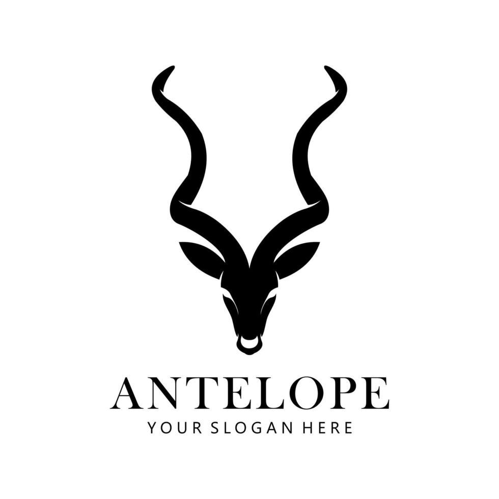 logotipo de cabeza de antílope vector