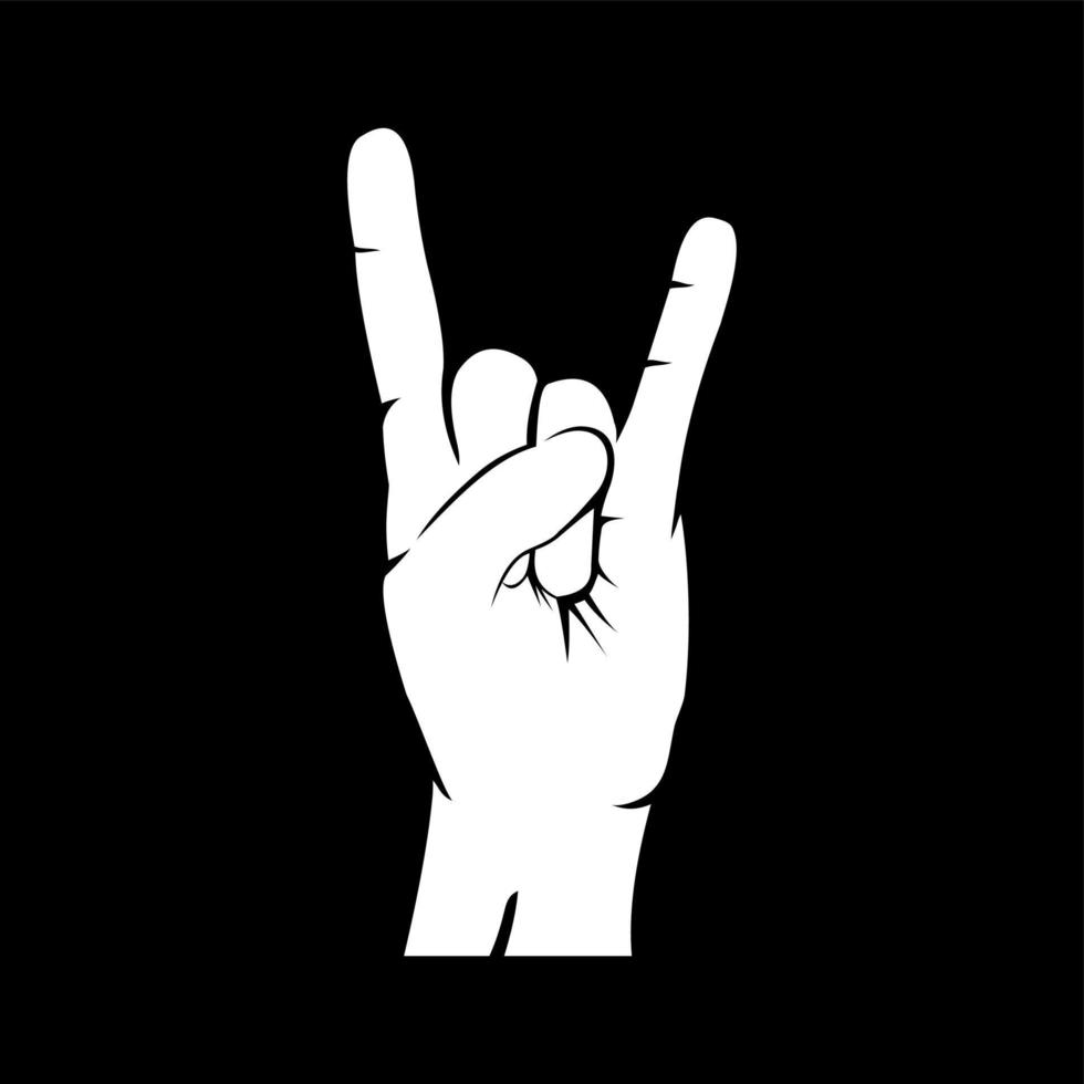 rock hand logo vector