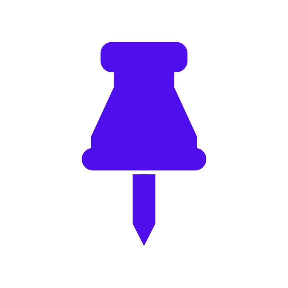 Push pin illustrated on a white background vector