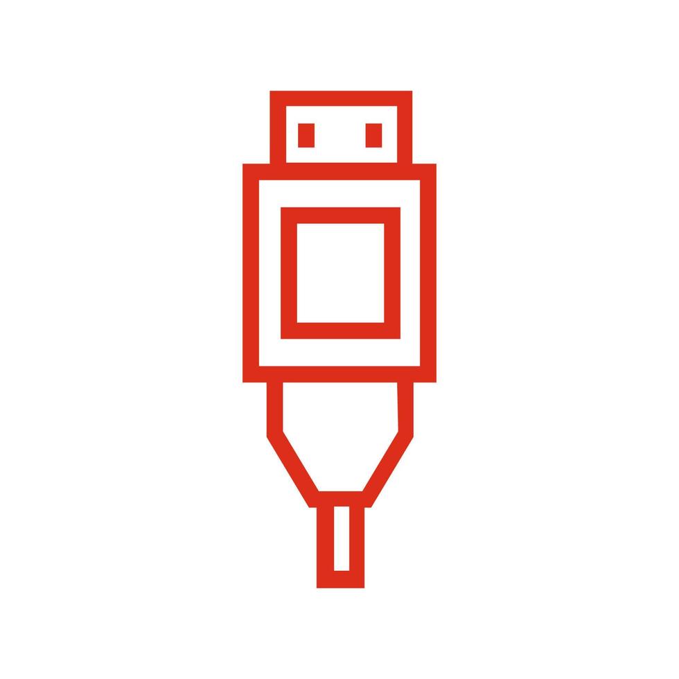 Cable USB ilustrado sobre un fondo blanco. vector