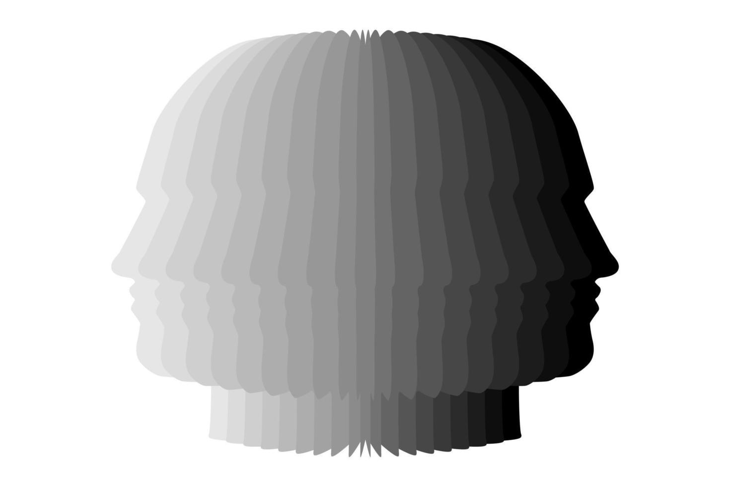 Multifaceted Human head icon. Human psychology concept vector