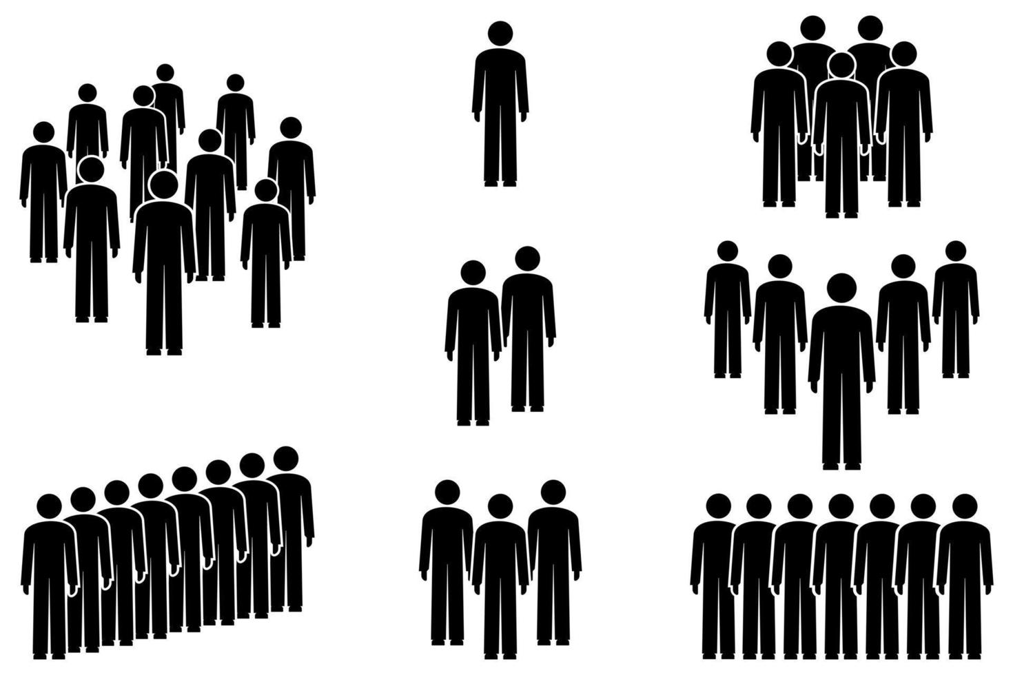 Set of group of human icon. Team icon set. Flat vector illustration