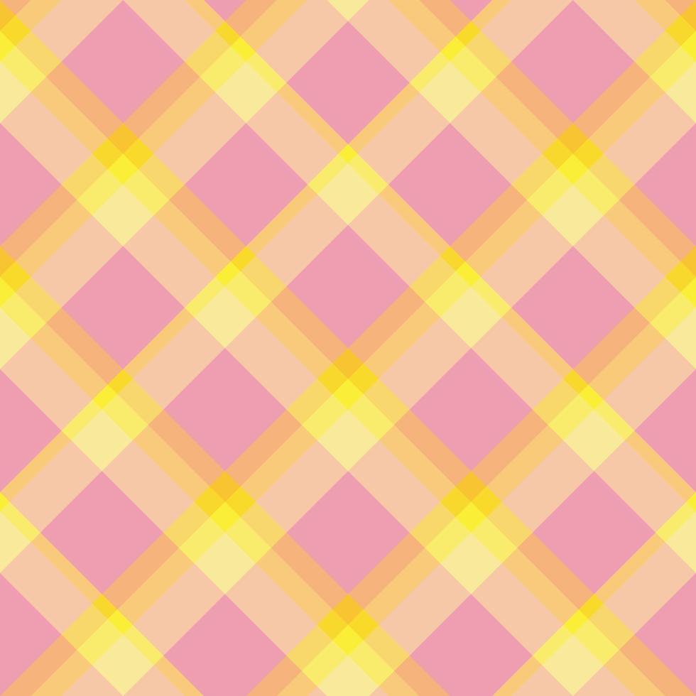 Seamless pattern in bright yellow and pink colors for plaid, fabric, textile, clothes, tablecloth and other things. Vector image.