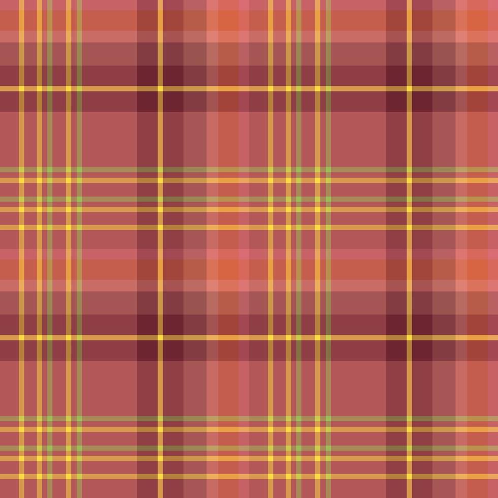 Seamless pattern in berry red, pink, yellow and light green colors for plaid, fabric, textile, clothes, tablecloth and other things. Vector image.