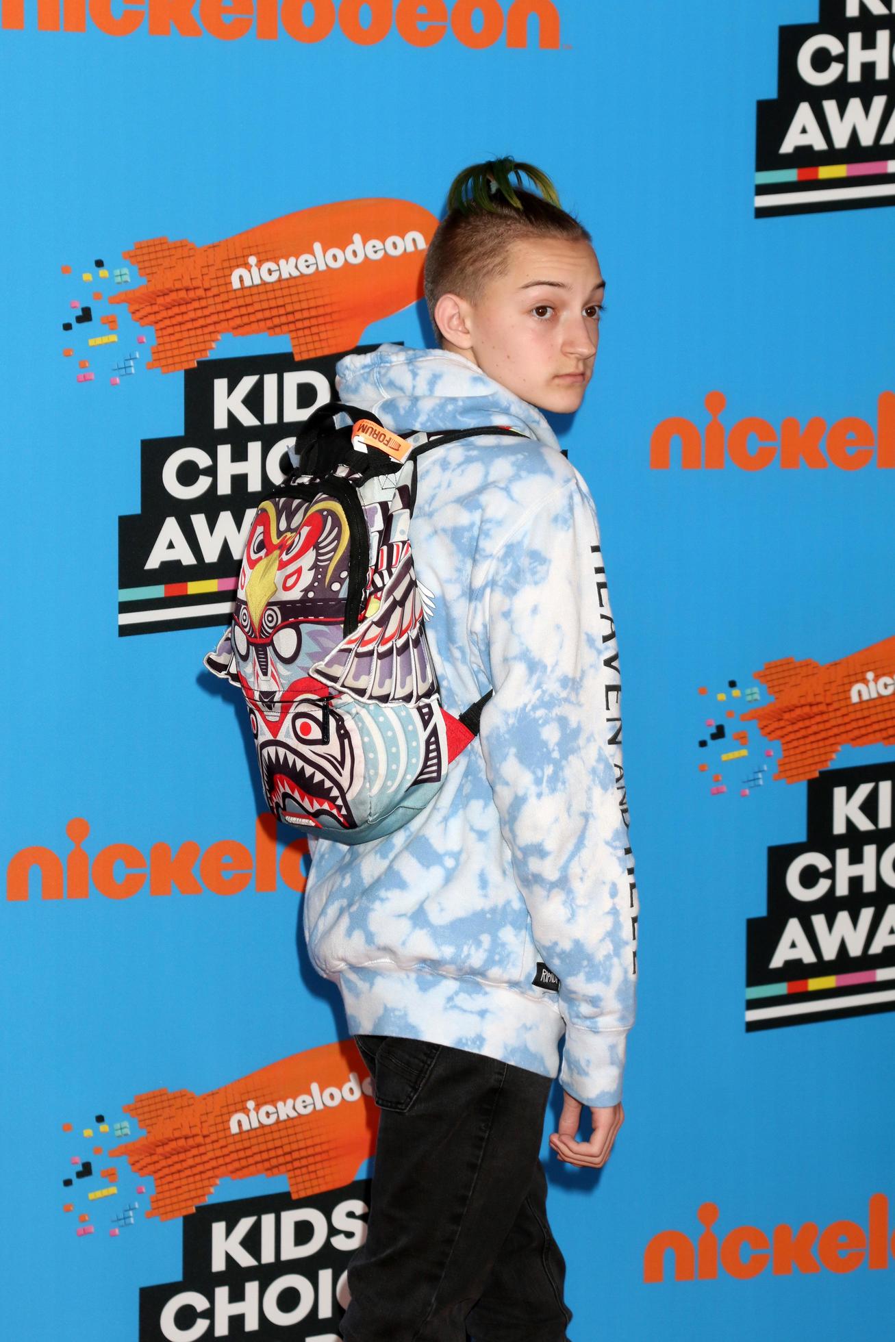 LOS ANGELES MAR 24 Russell Horning, The Backpack Kid at the 2018 Kids