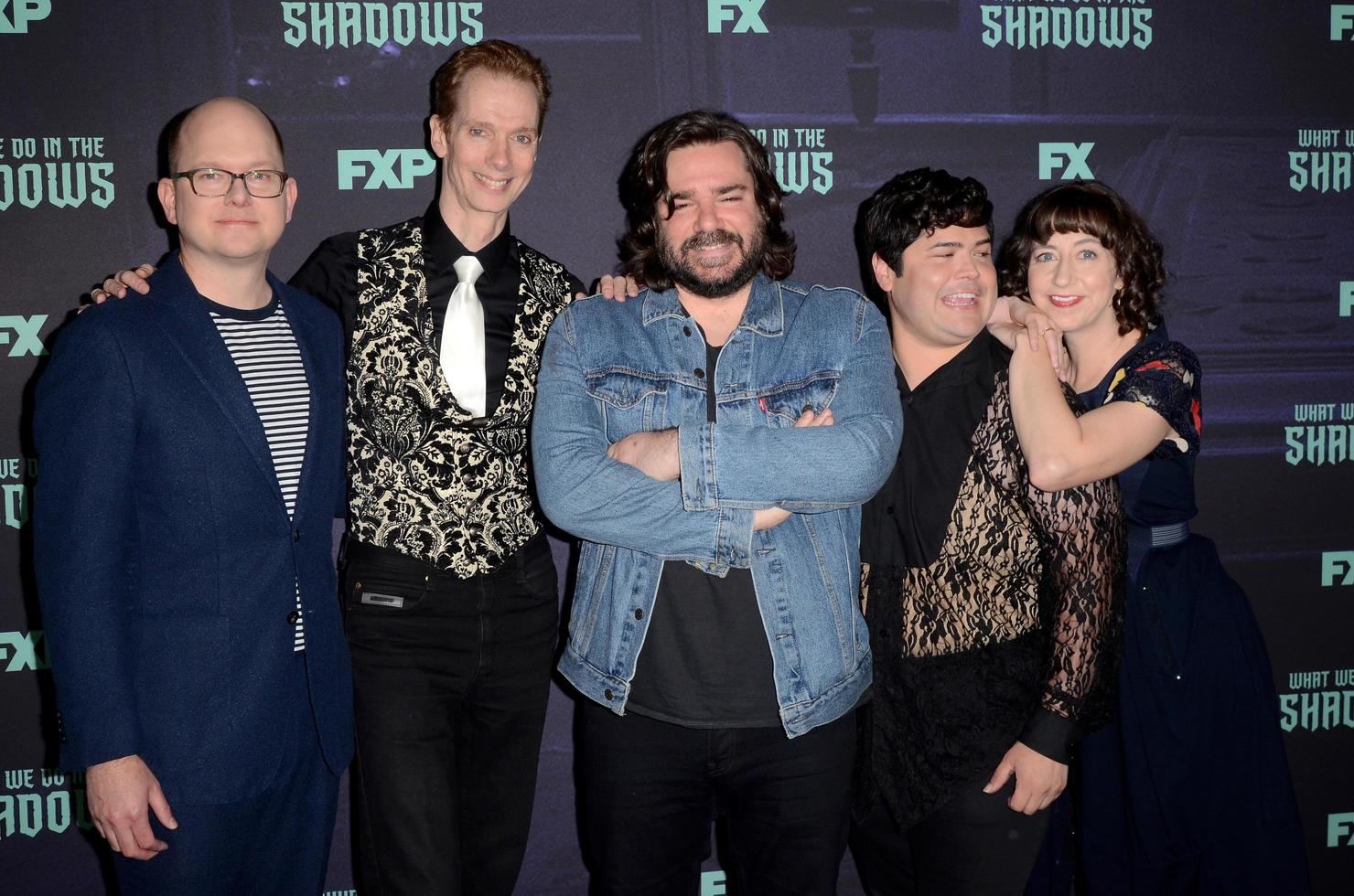 LOS ANGELES   MAY 22 - Mark Proksch, Doug Jones, Matt Berry, Harvey Guillen, Kristen Schaal at the   What We Do in the Shadows  FYC Event at the Avalon on May 22, 2019 in Los Angeles, CA photo