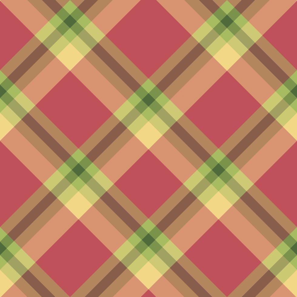 patrón impecable en colores rojo brillante, amarillo y verde oscuro para tela escocesa, tela, textil, ropa, mantel y otras cosas. imagen vectorial vector