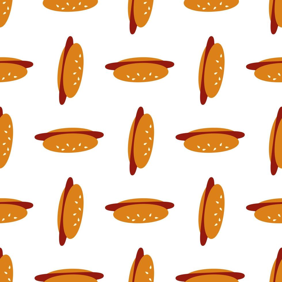 patrón sin costuras con hot dog sobre fondo blanco. imagen vectorial vector