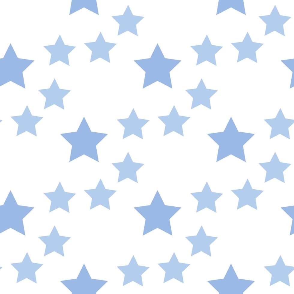 Seamless pattern with light blue stars on white background for fabric, textile, clothes, tablecloth and other things. Vector image.