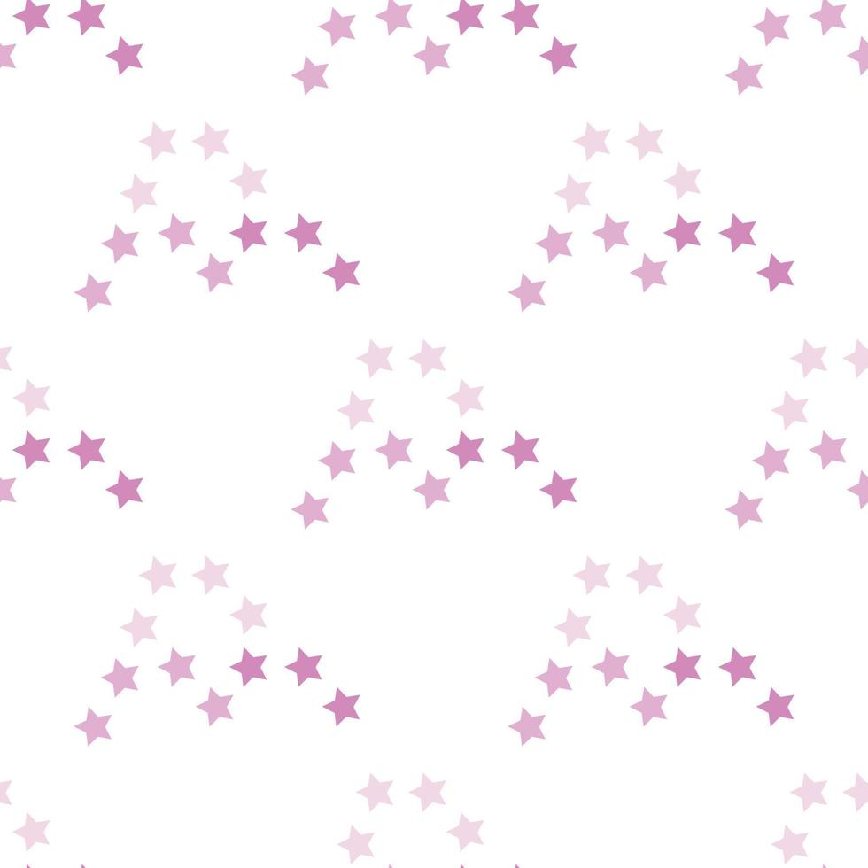 Seamless pattern with light pink stars on white background for fabric, textile, clothes, tablecloth and other things. Vector image.