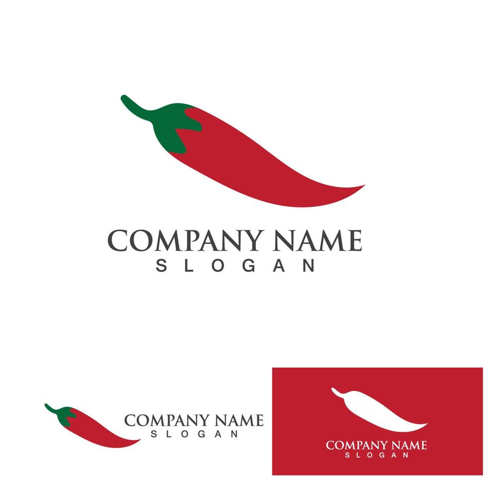 Chili pepper logo vector icon illustration design template