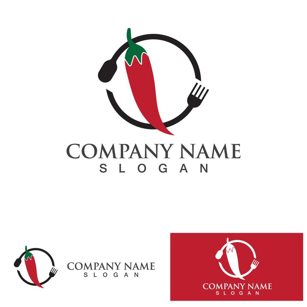 Chili pepper logo vector icon illustration design template