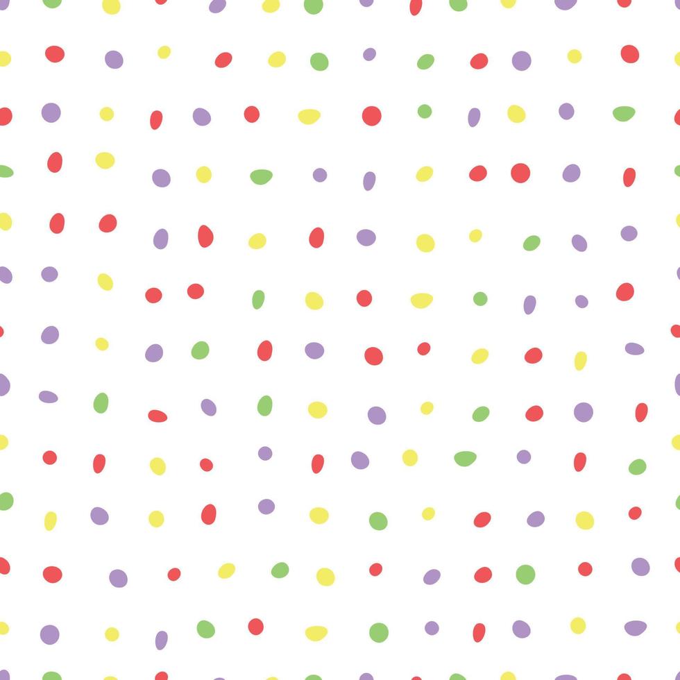 Seamless multicolor polka dot print. Dotted vector pattern. Abstract minimalistic background.