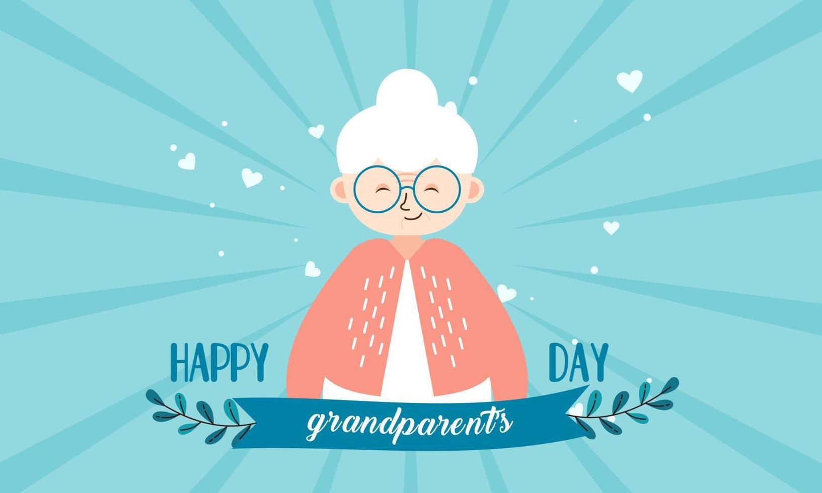 Happy grandparents day, elderly background illustration vector