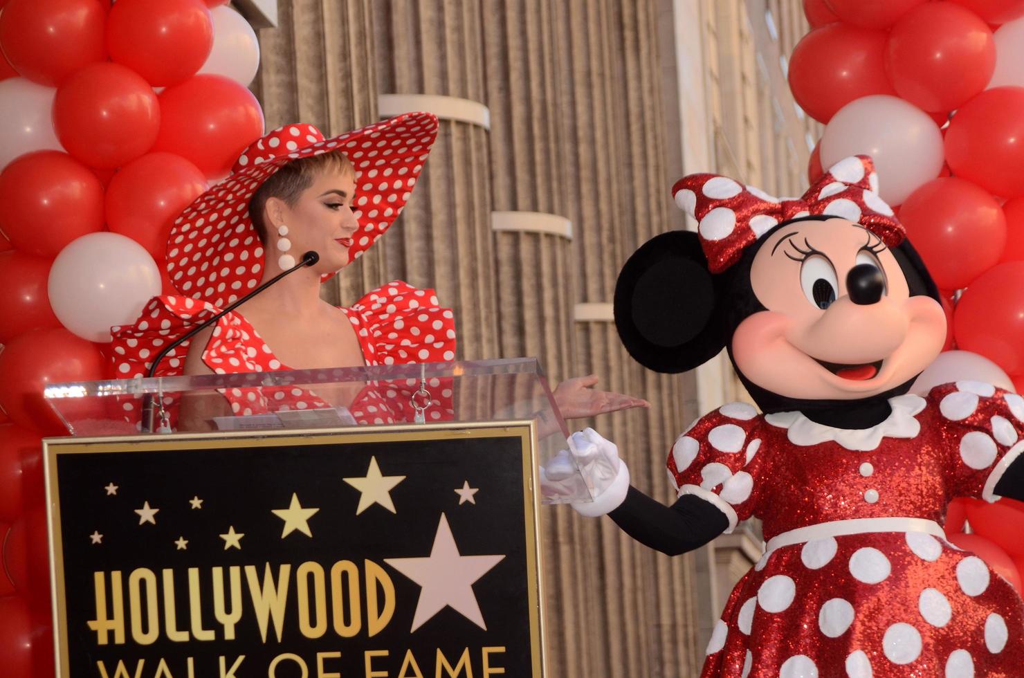 LOS ANGELES JAN 22 - Katy Perry, Minnie Mouse at the Minnie Mouse Star Ceremony on the Hollywood Walk of Fame on January 22, 2018 in Hollywood, CA photo