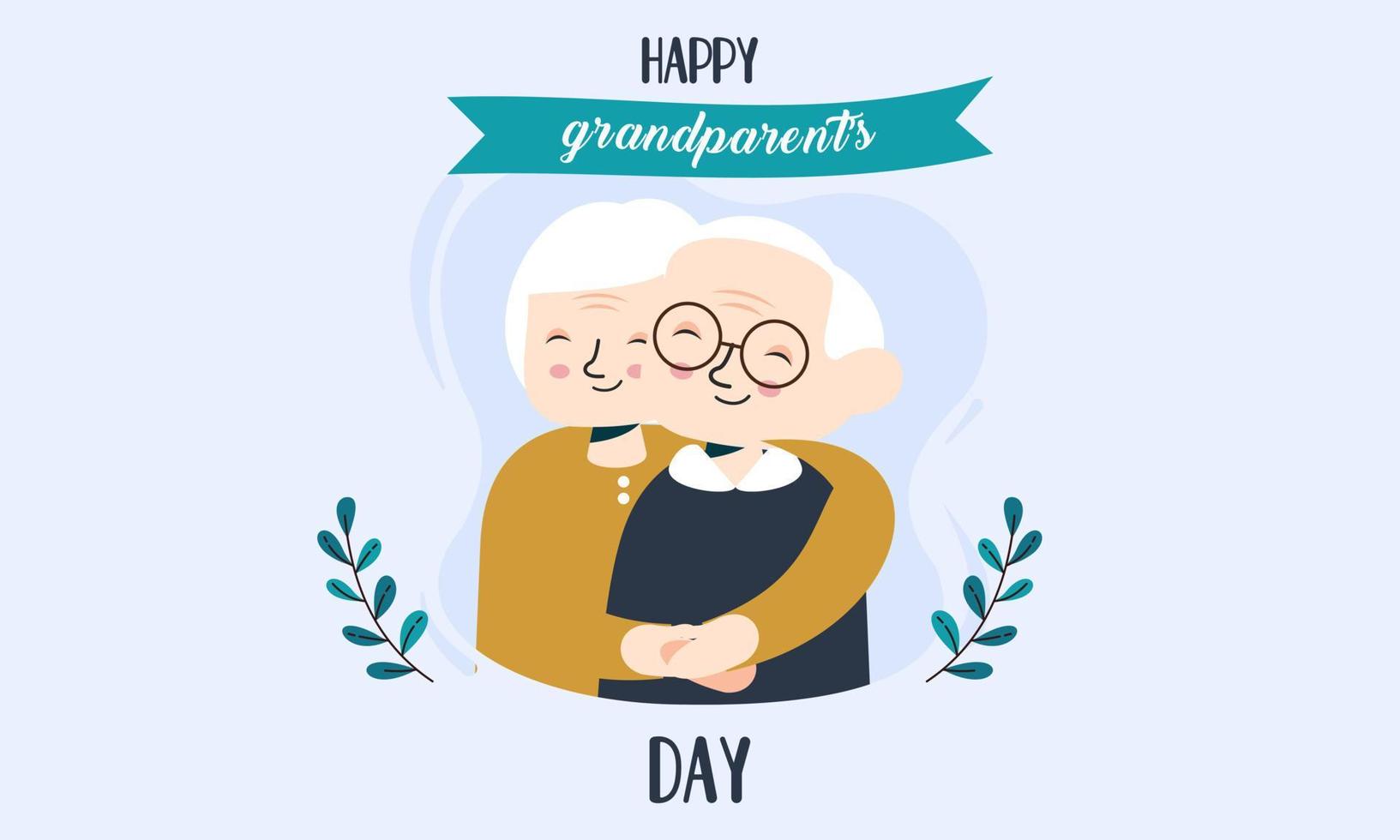 feliz día de los abuelos, ilustración de fondo de ancianos vector