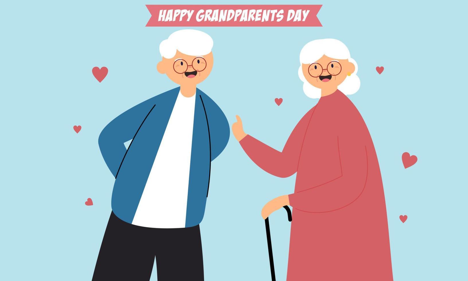 Happy grandparents day, elderly background illustration vector