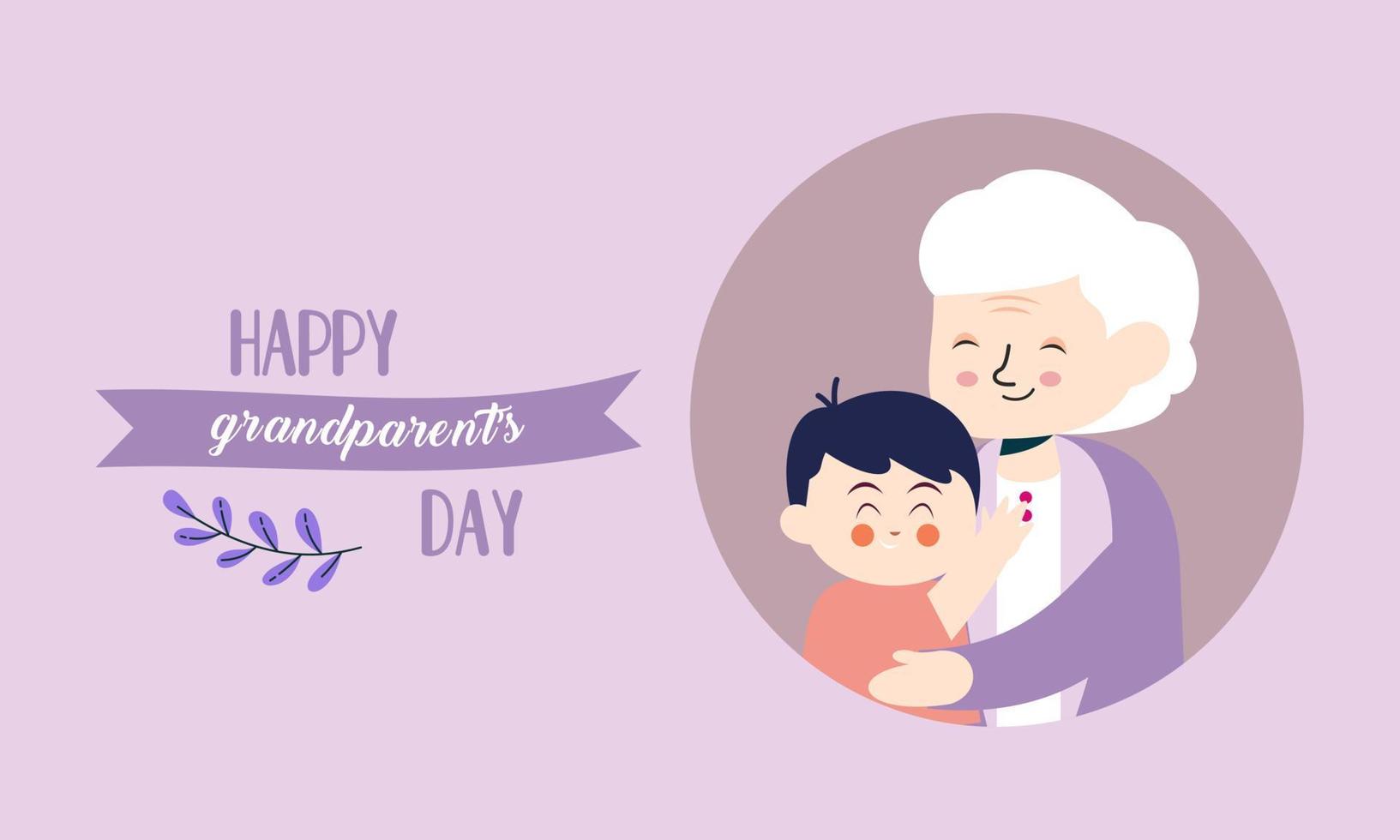 Happy grandparents day, elderly background illustration vector