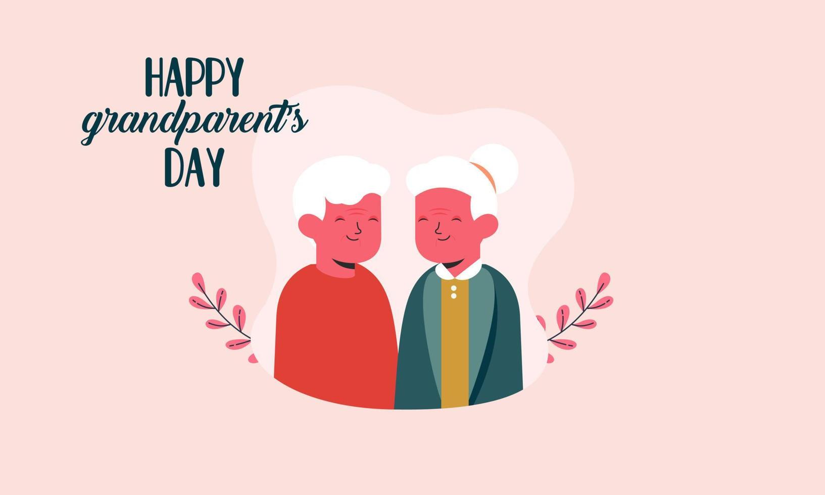 Happy grandparents day, elderly background illustration vector