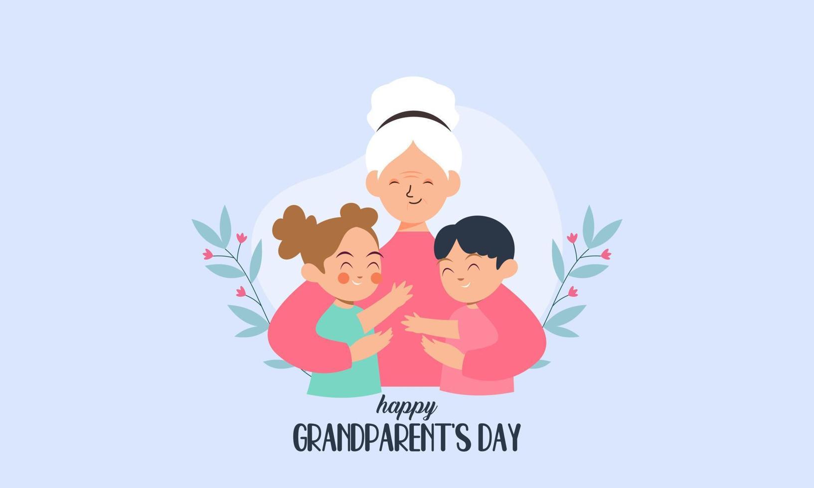 Happy grandparents day, elderly background illustration vector