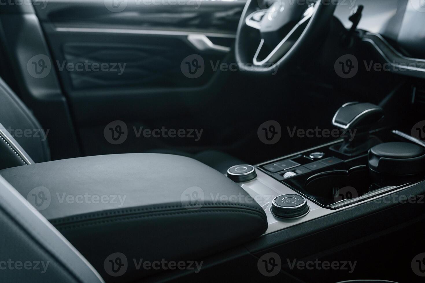 Close up view of front panel of modern new car 8227068 Stock Photo at