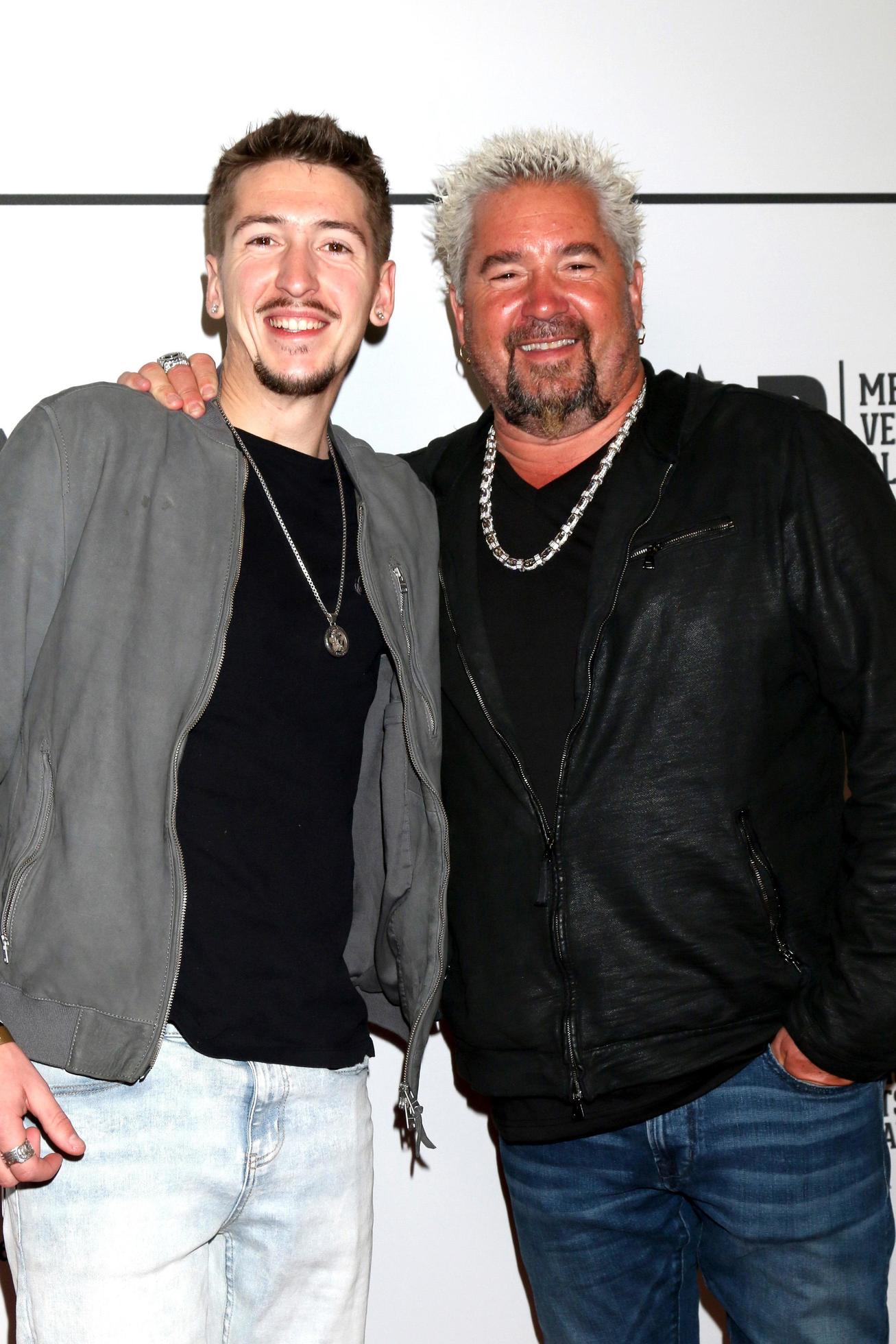 LOS ANGELES - FEB 9 Hunter Fieri, Guy Fieri at the Merging Vets and
