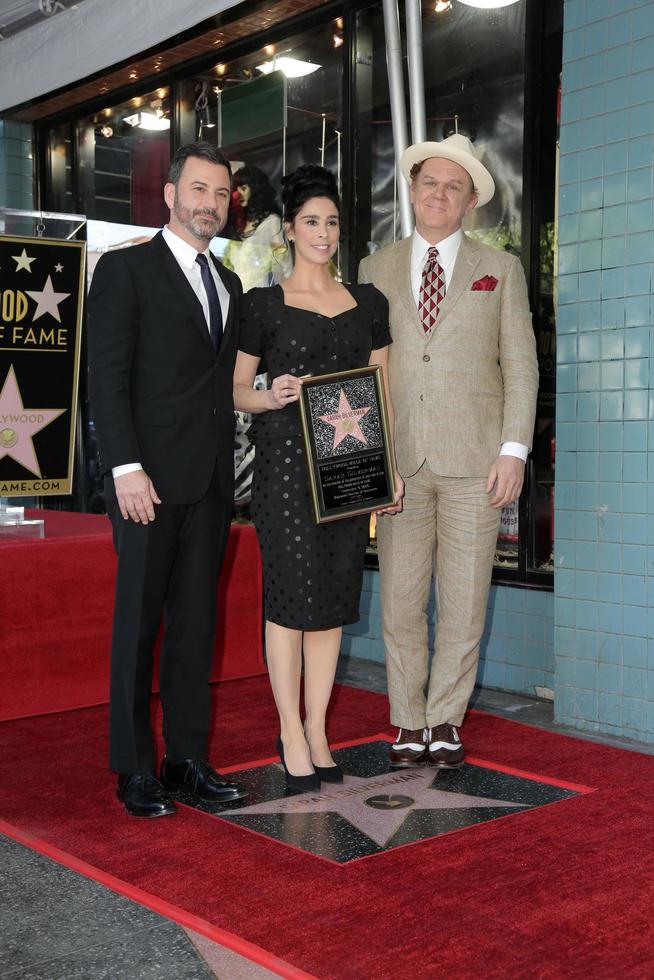 LOS ANGELES NOV 9 - Jimmy Kimmel, Sarah Silverman, John C Reilly at the Sarah Silverman Star Ceremony on the Hollywood Walk of Fame on November 9, 2018 in Los Angeles, CA photo