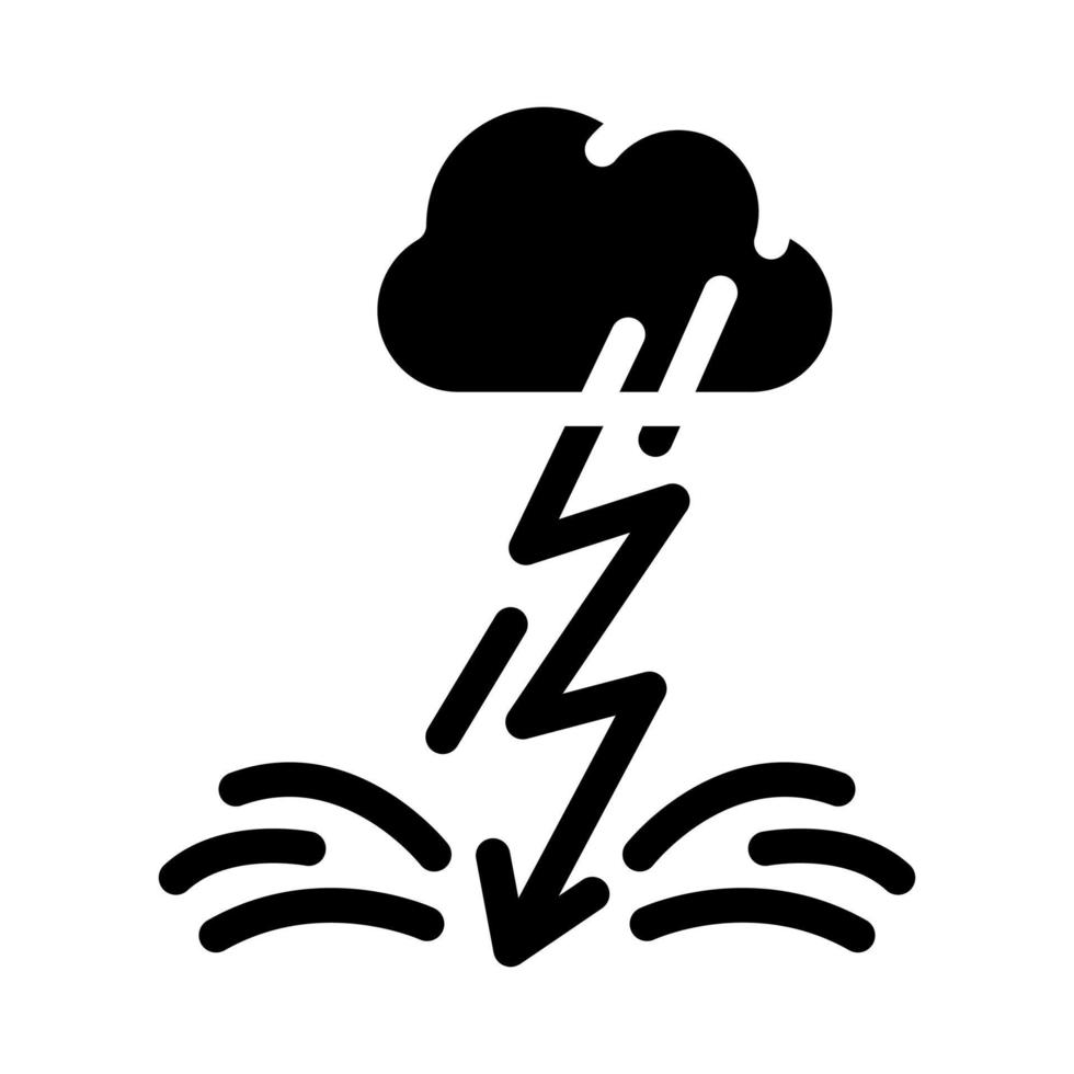 lightning fear glyph icon vector illustration