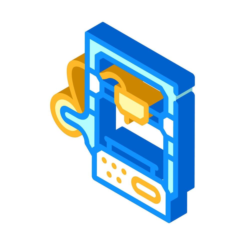 3d printer isometric icon vector illustration color