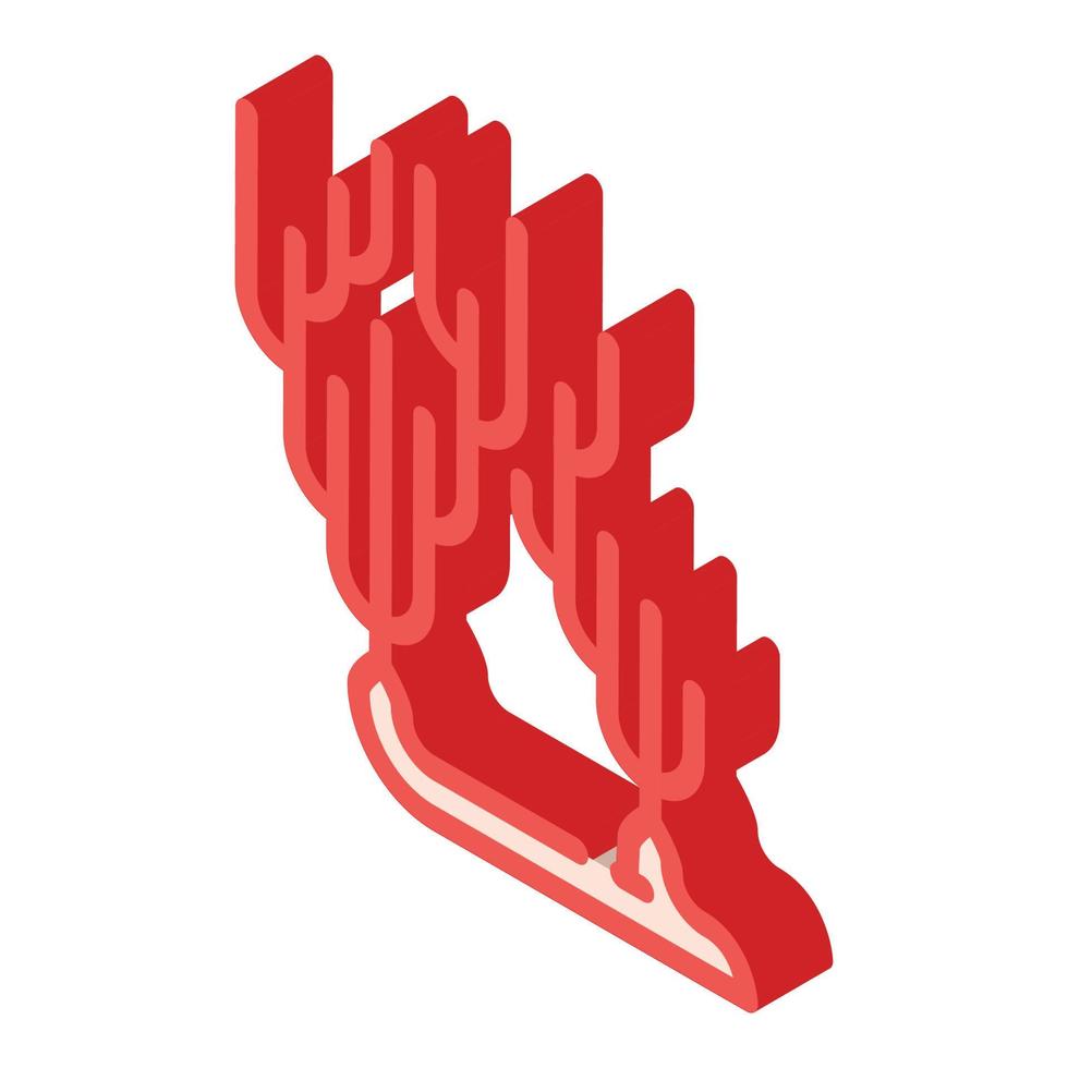 ocean coral branch isometric icon vector illustration