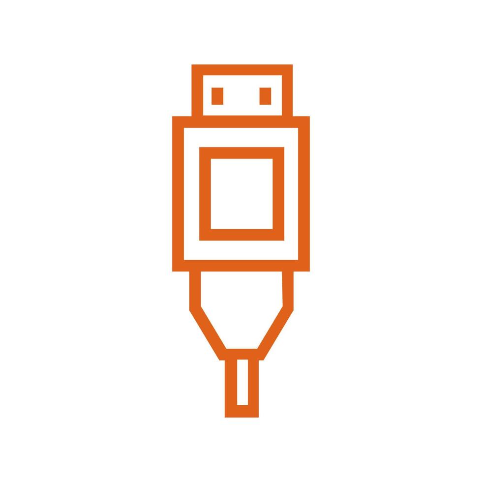 Cable USB ilustrado sobre un fondo blanco. vector