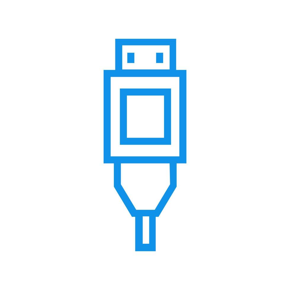 Cable USB ilustrado sobre un fondo blanco. vector