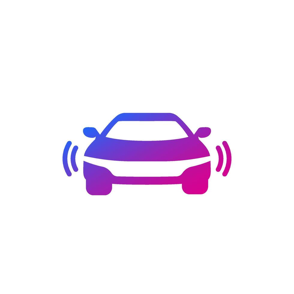 Advanced driver-assistance system icon on white vector