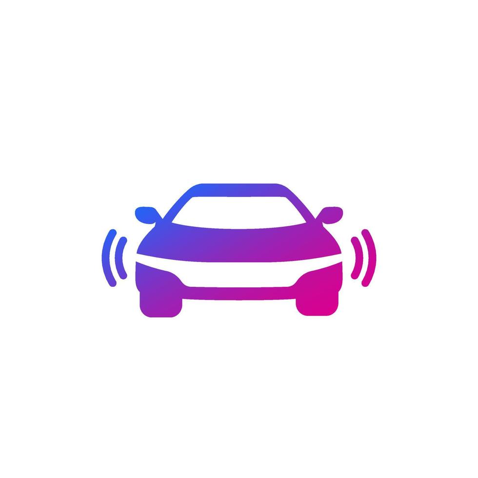 Advanced driver-assistance system icon on white vector