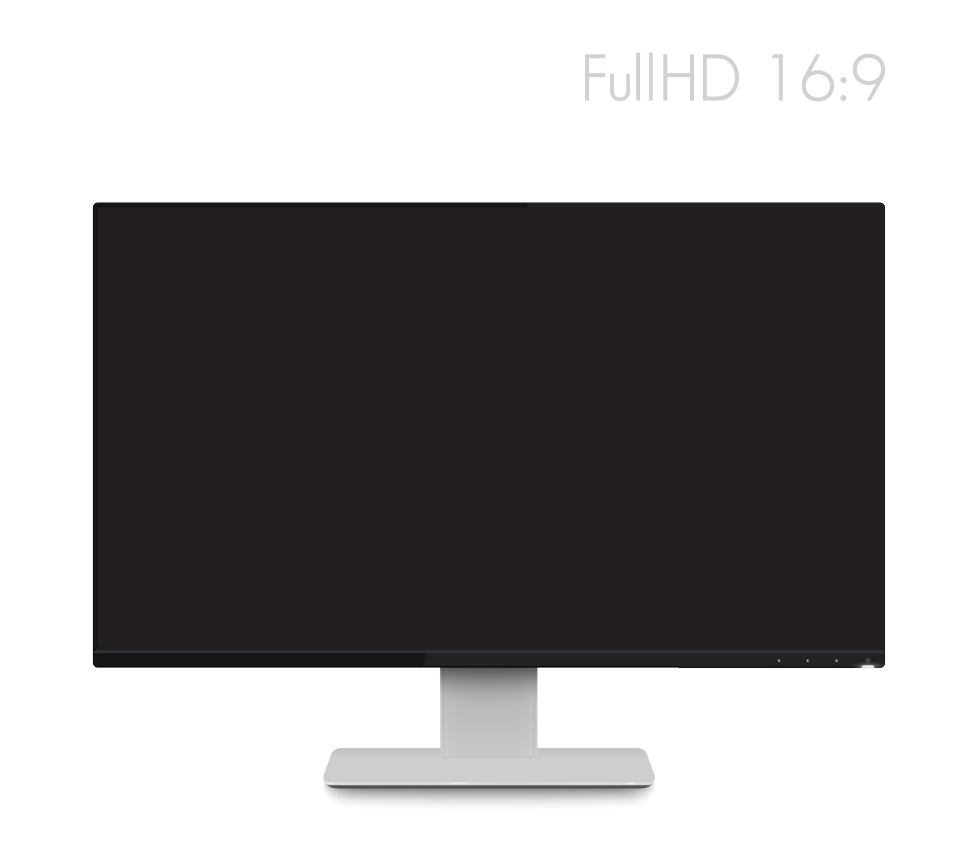 monitor mockup, modern realistic computer display with wide screen and