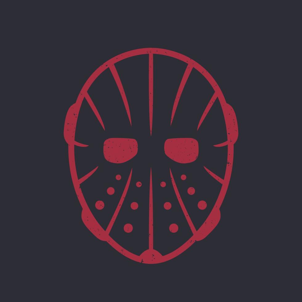 Hockey mask on white, grunge can be easily removed vector