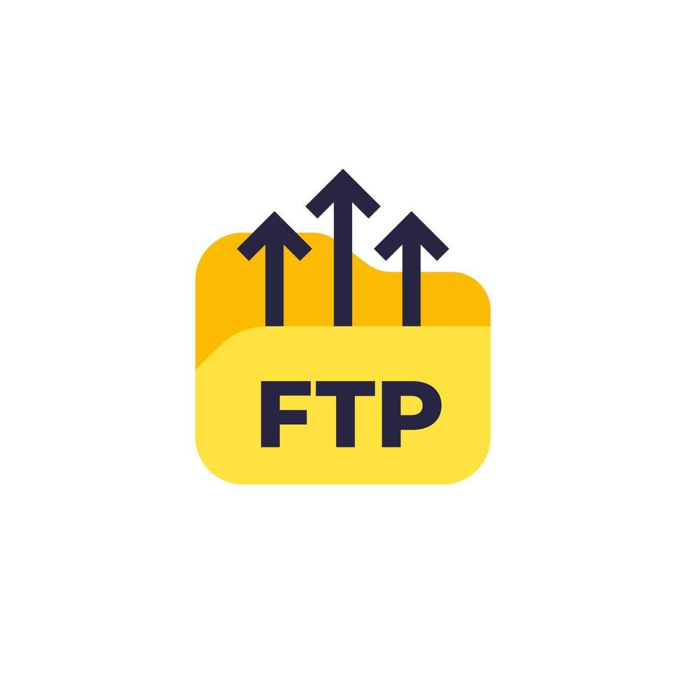 ftp, upload to server vector icon