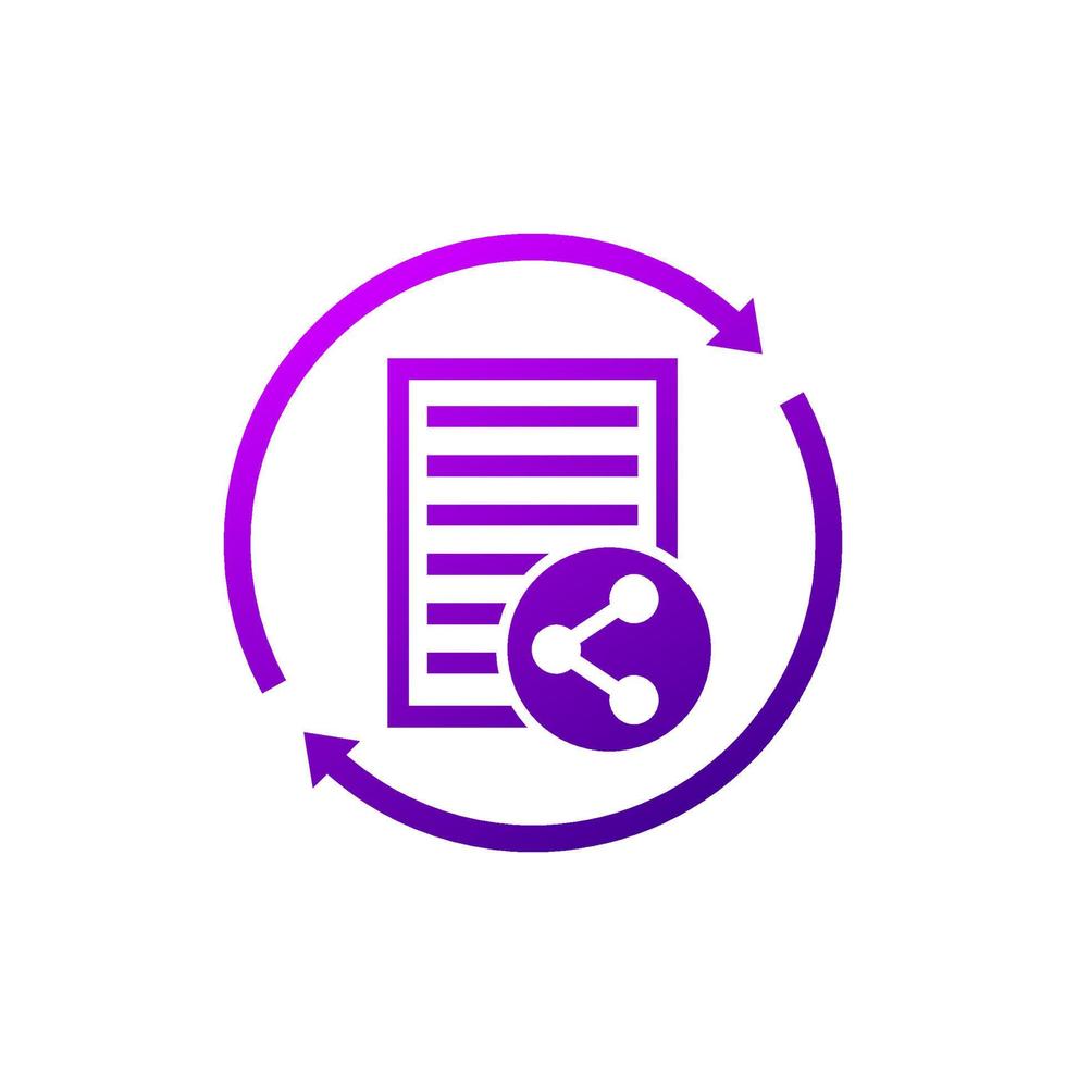 shared document icon with arrows vector